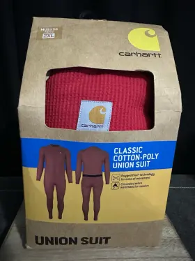 Carhartt 061492039411 Men S Base Layer Union Suit Classic Cotton-poly Red / 2xl