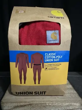Carhartt 061492039459 Men S Base Layer Union Suit Classic Cotton-poly Red / 3xl