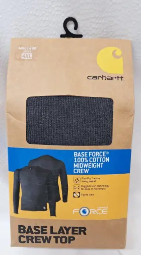 Carhartt 061492053318 Nwt Base Force Midweight Crew Mens Size 4xl Regular Black Top