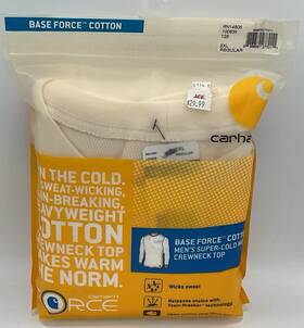 Carhartt 886859277011 Base Force Cotton Mens Size 2xl Xxl Super-cold Weather Crewneck Top