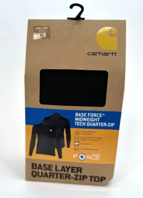 Mbl105 Carhartt Mens Baselayer Midweight Tech Quarter Zip Top Fast Dry Fights Odor Xl