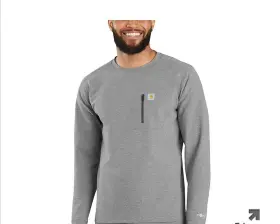 Uh0110-m Carhartt New Force Heavyweight Heathered Knit Base Layer Crewneck Top M