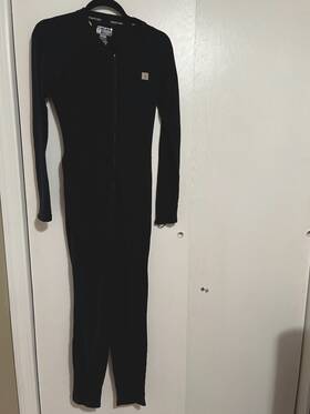 Carhartt Um0192-w One Piece Base Layer Union Suit Black Thermal Waffle Mens Small