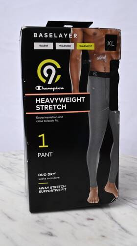 Champion 617914334499 Mens C9 Duo Dry Heavyweight Stretch Baselayer Black Pant Xl New