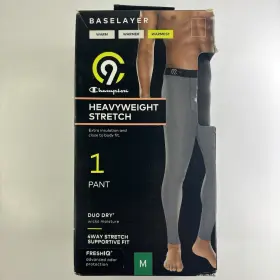 Champion 617914334864 Mens C9 Baselayer Pant Sz Medium Heavyweight Stretch Duo Dry Wicks Gray