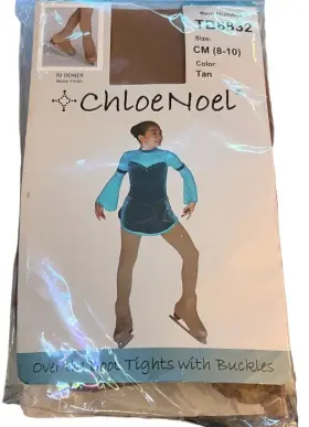 Tb8832 Chloenoel Chloe Noel Figure Skating Over The Boot Tights Tan Sz Cs 6-8 Crystals New Open
