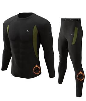 Cl Convallaria C1101b-0-0 Mens Thermal Underwear Set Cold Weather Long Johns Black Xxl