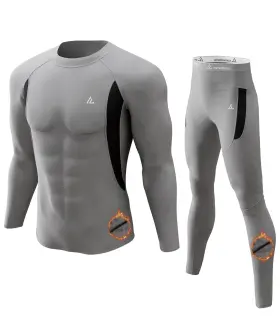 C1101b-5 Cl Convallaria Thermal Underwear Set For Winter Hunting - Long Johns Base Layer M Grey