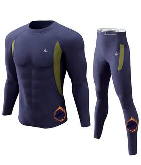 Cl Convallaria C1104q-22 Midweight Navy Blue Thermal Underwear Set Long Johns Size M Winter Gear