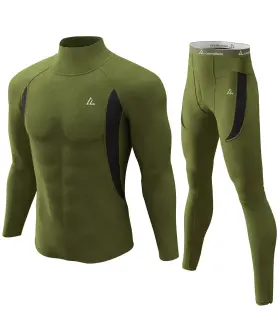 Yx-18-ag-tn-of-2xl Cl Convallaria Base Layer Men Cold Weather With Fly Thermal Underwear Set Winter Hunting Gea