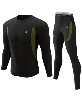 Yx-18-bk-of-xl Cl Convallaria Mens Xl Thermal Long Johns Set - Base Layer Winter Hunting Gear Black