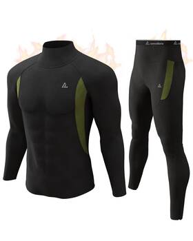 Cl Convallaria Yx-18-bk-tn-nf-l Thermal Underwear Long Johns For Men Hunting Gear Sport Top And Bottom Set