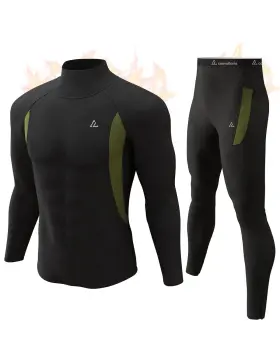 Yx-18-bk-tn-nf-l Cl Convallaria Thermal Underwear Long Johns For Men Hunting Gear Sport Top And Bottom Set