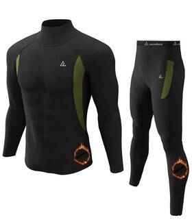Cl Convallaria Yx-18-bk-tn-nf-s Mens Thermal Long Johns Set - Winter Base Layer For Outdoor Sports