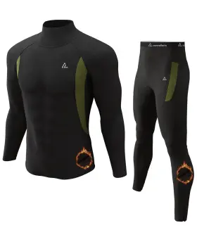 Yx-18-bk-tn-nf-s Cl Convallaria Mens Thermal Long Johns Set - Winter Base Layer For Outdoor Sports