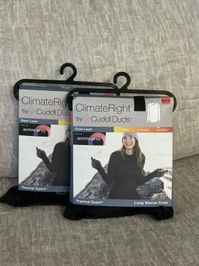 Climateright 197117501862 2 New Cuddl Duds Womens Long Sleeve Crew Thermal Guard Aerowarm S