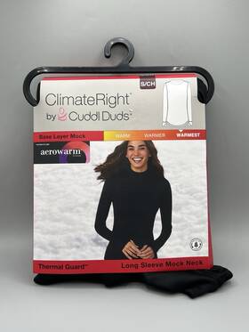 Climateright 198110407083 Cuddl Duds Womens S Long Sleeve Mock Neck Base Layer Top Warmest