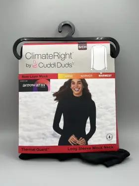 Climateright 198110407083 Cuddl Duds Womens S Long Sleeve Mock Neck Base Layer Top Warmest