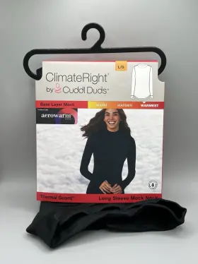 Climateright 198110407106 Cuddl Duds Womens L Long Sleeve Mock Neck Base Layer Top Warmest