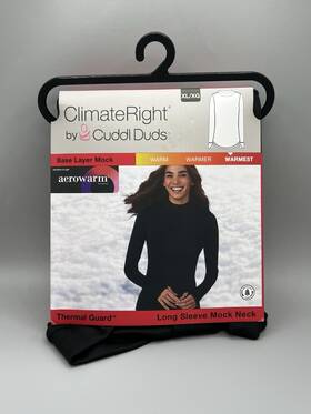 Climateright 198110407113 Cuddl Duds Womens Xl Long Sleeve Mock Neck Base Layer Top Warmest
