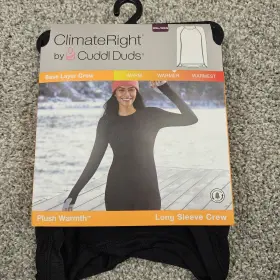 Climateright By Cuddl Duds 031589135532 Climate Right Womens Plush Warmth Long Sleeve Crew Size Xxl Black