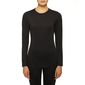 Climateright By Cuddl Duds 086201145733 Womens Stretch Microfiber Underwear Top Black Size L