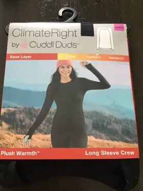 Climateright By Cuddl Duds 197117501947 Climate Right Womens Plush Warmth Long Sleeve Crew Black Size Xs