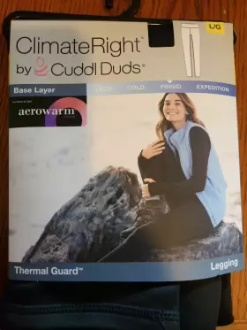 Climateright By Cuddl Duds 769137727944 Climate Right Womens Thermal Guard Leggings Size Large Black