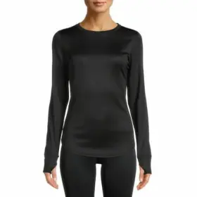 Climateright By Cuddl Duds 769137728064 Womens Thermal Guard Top Xl Black Ls Crew