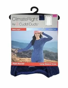 Climateright By Cuddl Duds 769137733754 Climate Right Thermal Guard Long Sleeve Crew Womens Size Xs Blue New