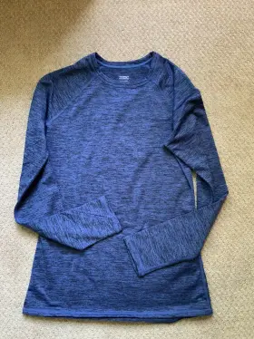 Climateright By Cuddl Duds 769137733761 Climate Right Womens Plush Warmth Long Sleeve Crew - Size S Blue Denim