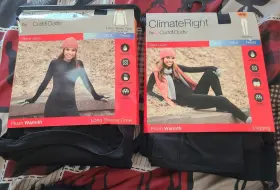 Climateright By Cuddl Duds 769137735758 Climate Right Womens Long Sleeve Crew And Leggins Size M Black
