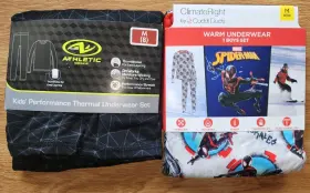 K028437p Climateright By Cuddl Duds Athletic Works Lot Nwt Marvel Spider-man Boys M 8/10 Thermal Layer Set