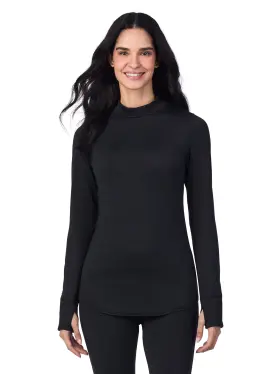 Cd8127354 Climateright By Cuddl Duds Plush Warmth Neck Frigid Weather Base Layer Tunic Black Size 3x