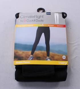 Climateright By Cuddl Duds Cd8627353 Womens Fleece Base Layer Leggings Ca4 Black Size Xs