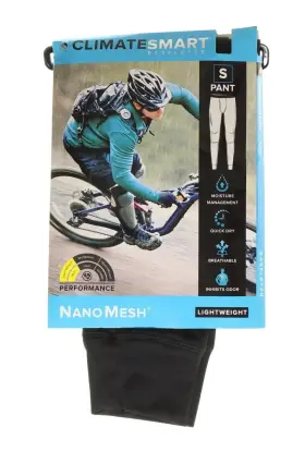Climatesmart 086201308725 Mens Lightweight Nanomesh Base Layer Pants - Black Size Xxl