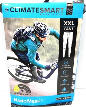 Cs8612481 Climatesmart Base Layer Nano Mesh Pants Mens Xxl Black Gray Print Lightweight
