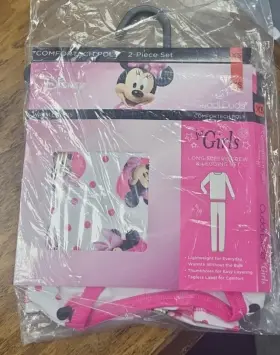 B182 Climatesmart/cuddlduds 086201460522 Cuddl Duds For Girls Base Layer Set Pink Minnie Mouse Xs