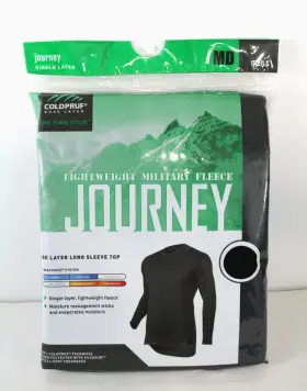 Coldpruf 091641170856 New Men S Colder Base Layer Journey Medium Fleece Thermal Long Sleeve Crew Top