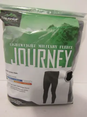 Coldpruf 091641170948 Mens Journey Black Base Layer Pant 2xl Lightweight Military Fleece