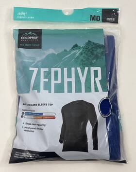 Coldpruf 091641171518 Zephyr Base Layer Long Sleeve Men S Top - Blue Medium