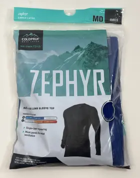 Coldpruf 091641171518 Zephyr Base Layer Long Sleeve Men S Top - Blue Medium