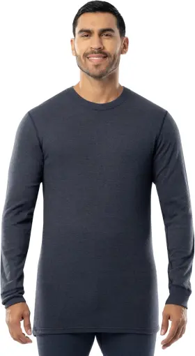 Coldpruf Baselayer 313020150151 Mens Authentic Dual Layer Long Sleeve Wool Plus Crew Neck Base T