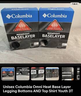 Columbia 1566802012 Omni Heat Midweight Thermal Base Layer Set Youth 3t Black