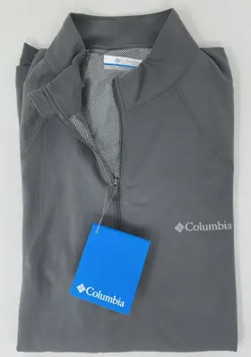 Columbia 194003048333 New Mens Midweight Half Zip Omni-heat Blouse T-shirt Base Layer Grey Xl