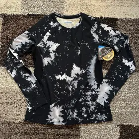 Columbia 194895544166 L Womens Omni-heat Infinity Baselayer Crew Black White Lookup Print