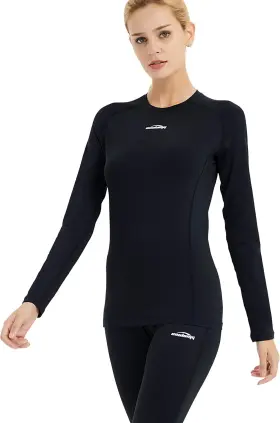 Coolomg 711181217667 Women Cold Weather Thermal Shirt Fleece Lined Base Layer Crewneck Long Sleeve Un