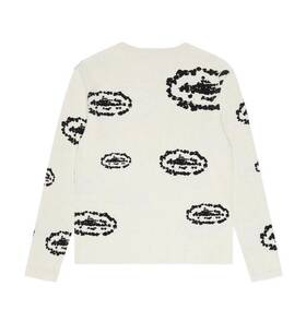 Corteiz Crtz0455-007-lg Dt Island Wreath Thermal Top Cream Graphic Print Long Sleeve Size L