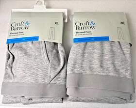 Croft & Barrow 400462682521 Men S And Thermal Pants Set Of Two Gray Xxl