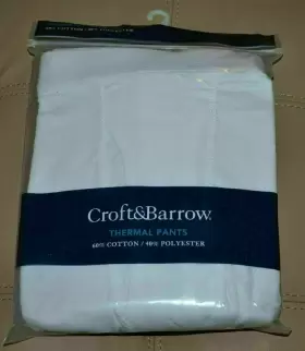 Croft & Barrow 400928204526 And Xxl Thermal Pants 60% Cotton 40% Poly White